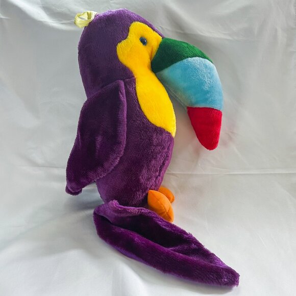Acme Rare 1983 Jumbo Purple Toucan Bird Stuffed Animal - Picture 4 of 8